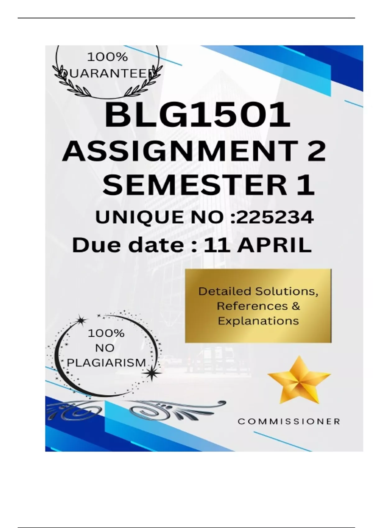 BLG1501 Assignment 2 (COMPLETE ANSWERS) Semester 1 2025 (225234) - DUE ...