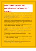 MNT II Exam 1 Latest with Questions and 100&percnt; correct Answers