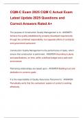 CQM-C Exam 2025 CQM C Actual Exam  Latest Update 2025 Questions and  Correct Answers Rated A&plus;