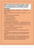 MNT II Final Exam Study Guide Latest set with Questions and 100&percnt; correct Answers