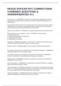 PEACE OFFICER NYC CORRECTIONS COMBINED QUESTIONS & ANSWERS&lpar;RATED A&plus;&rpar;