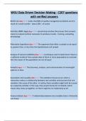 WGU Data Driven Decision Making - C207 questions with verified answers