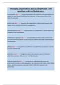Managing Organizations and Leading People &vert;243 questions with verified answers