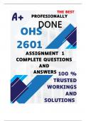 OHS2601 Assignment 1 &lpar;COMPLETE ANSWERS&rpar; Semester 1 2025 - DUE March 2025