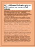 MNT II&colon; Billing and Coding Complete set with Questions and correct verified Answers