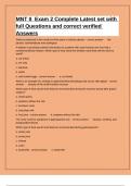 MNT II  Exam 2 Complete Latest set with full Questions and correct verified Answers