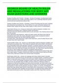 GEORGIA BOARD OF HEALTH RULES AND REGULATIONS FOR BODY ART EXAM QUESTIONS AND ANSWERS