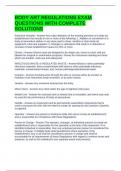 BODY ART REGULATIONS EXAM QUESTIONS WITH COMPLETE SOLUTIONS