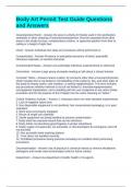 BODY ART PERMIT TEST GUIDE QUESTIONS AND ANSWERS