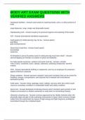 BODY ART EXAM QUESTIONS WITH VERIFIED ANSWERS
