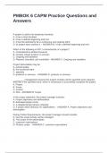 PMBOK 6 CAPM Practice Questions and Answers
