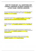 ASNT RT I EXAM 2025 &vert; ALL QUESTIONS AND CORRECT ANSWERS &lpar;ALREADY GRADED A&plus;&rpar; &vert; LATEST EXAM &vert; VERIFIED ANSWERS