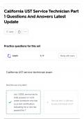 California UST Service Technician Part 1 Questions And Answers Latest Update