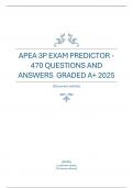 APEA 3P EXAM PREDICTOR -470 QUESTIONS AND ANSWERS  GRADED A&plus; 2025