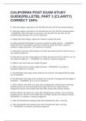 CALIFORNIA POST EXAM STUDY GUIDE&lpar;PELLETB&rpar;&period; PART 1 &lpar;CLARITY&rpar; CORRECT 100&percnt;