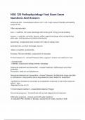 NSG 120 Pathophysiology Final Exam Exam Questions And Answers