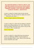 RN TARGETED MEDICAL SURGICAL RENAL AND URINARY ONLINE EXAM ACTUAL EXAM LATEST 2025 COMPLETE REAL QUESTIONS AND CORRECT VERIFIED ANSWERS &lpar;A NEW UPDATED VERSION&rpar; &vert;ALREADY GRADED A&plus; &lpar;BRAND NEW&rpar;