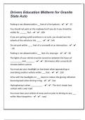 Drivers Education Midterm for Granite State Auto&vert; Revision Questions With Correct Answers
