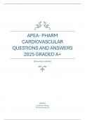APEA- PHARM  CARDIOVASCULAR  QUESTIONS AND ANSWERS  2025 GRADED A&plus;