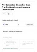 PJM Generation Dispatcher Exam Practice Questions And Answers Latest Update