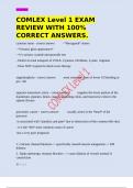 COMLEX Level 1 EXAM REVIEW WITH 100&percnt; CORRECT ANSWERS&period;