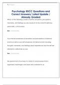 PSY Questions and Correct Answers&sol; Latest Update &sol; Already Graded