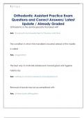 Orthodontic Assistant Practice Exam  Questions and Correct Answers&sol; Latest  Update &sol; Already Graded