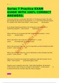 Series 7 Practice EXAM GUIDE WITH 100&percnt; CORRECT ANSWERS&period;  