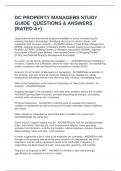 DC PROPERTY MANAGERS STUDY GUIDE  QUESTIONS & ANSWERS &lpar;RATED A&plus;&rpar;