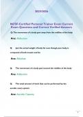 NCSF-Certified Personal Trainer Exam Current  Exam Questions and Correct Verified Answers 