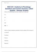 BIOS 251&colon; Anatomy & Physiology  Questions and Correct Answers&sol; Latest  Update &sol; Already Graded