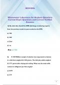Wastewater Laboratory for Analysts Questions  Current Exam Questions and Correct Verified  Answers