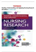 TESTBANK Reading&comma; Understanding&comma; and Applying Nursing Research 6th Edition by James A&period; Fain