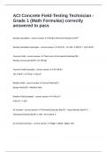 ACI Concrete Field-Testing Technician - Grade 1 &lpar;Math Formulas&rpar; correctly answered to pass