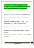Florida Drinking Water Operator "B"  Study Guide 2024&sol;2025 Exam Questions  and Correct Answers &vert; New Update 