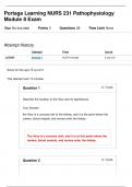 PORTAGE LEARNING NURS 231 PATHOPHYSIOLOGY MODULE 8 EXAM