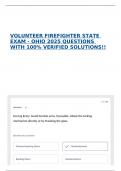 VOLUNTEER FIREFIGHTER STATE EXAM - OHIO 2025 QUESTIONS WITH 100&percnt; VERIFIED SOLUTIONS&excl;&excl;