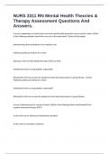 NURS 3311 RN Mental Health Theories & Therapy Assessment Questions And Answers&period;