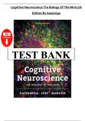 Test Bank for Cognitive Neuroscience&comma; The Biology of the Mind 5th Edition by Gazzaniga