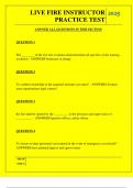 LIVE FIRE INSTRUCTOR PRACTICE TEST QUESTIONS AND ANSWERS 2025