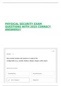 PHYSICAL SECURITY EXAM QUESTIONS WITH 2025 CORRECT ANSWERS&excl;&excl;