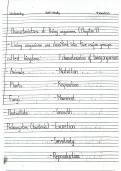 Classification and Characteristics of Living Organisms 