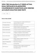 WGU C182 Introduction to IT &lpar;2025&rpar; ACTUAL EXAM &lpar;DETAILED & ELABORATED&rpar; COMPREHENSIVE QUESTIONS AND VERIFIED ACCURATE SOLUTION 2025 TEST&excl;&excl;