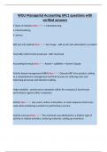 WGU Managerial Accounting UFC1 questions with verified answers