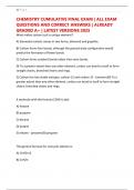 CHEMISTRY CUMULATIVE FINAL EXAM &vert; ALL EXAM QUESTIONS AND CORRECT ANSWERS &vert; ALREADY GRADED A&plus; &vert; LATEST VERSIONS 2025