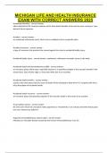 MICHIGAN LIFE AND HEALTH INSURANCE EXAM WITH CORRECT ANSWERS 2025