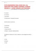 PLTW ENGINEERING FINAL EXAM 2025 &vert; ALL QUESTIONS AND CORRECT ANSWERS &vert; ALREADY GRADED A&plus; &vert; LATEST VERSION &lpar;JUST RELEASED&rpar;