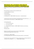   Michigan Life and Health Exams Questions with 100&percnt; Correct Answers &vert; Latest Version &lpar;2025&rpar; Expert Verified