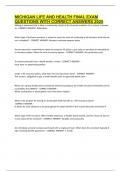 MICHIGAN LIFE AND HEALTH FINAL EXAM QUESTIONS WITH CORRECT ANSWERS 2025