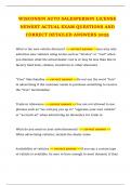 WISCONSIN AUTO SALESPERSON LICENSE NEWEST ACTUAL EXAM QUESTIONS AND CORRECT DETAILED ANSWERS 2025